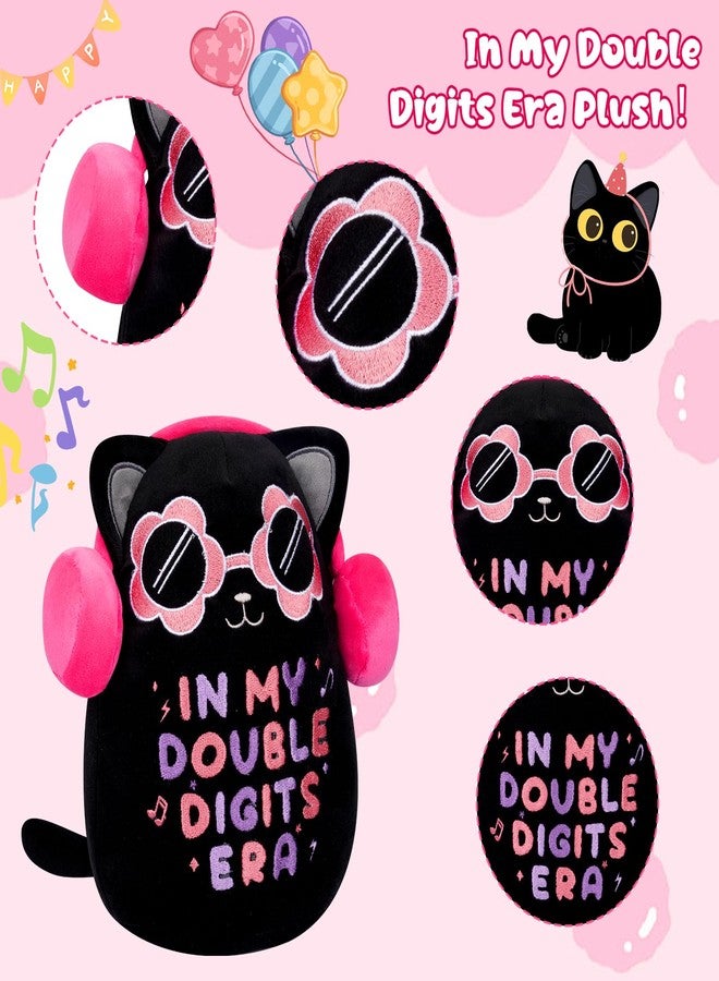 LSYDCARM 10th Birthday Gifts Black Cat Plush - Black Cat Stuffed Animal in My Double Digits Era Birthday Girl Plush, 10 Year Old Girl Gift Stuffed Kawaii Cat Plushies Pillow - Image 5